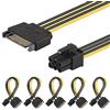 J&D SATA 15 Pin a 6 Pin PCI Espresso (PCIe) Video Grafica Carta Potenza Cavo Adattatore - 20cm, 5 Confezioni