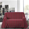 GC ARREDOCASA Gran Foulard Per Divano 260x290cm - KILT Rosso, Scozzese - Telo Copritutto Matrimoniale Multiuso Copriletto, Telo Copridivano in Cotone Matrimoniale, Telo Arredo 100% finissimo Cotone