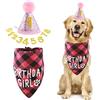 Cobee Set bandana di compleanno per cani, cappello di compleanno per cani, cravatte per cani, bandana per cani, accessori per feste di compleanno per cuccioli