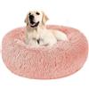 Nepfaivy Cuccia per Gatti e Cani da Interno, Cuccetta per Gatti e Cani | Letto Morbido in Peluche per Gatti, Cuscino Ciambella Calda e Antistress per l'Inverno, XL-70cm/27.6in, Rosa