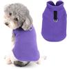 Ranphy Gilet per cani di piccola taglia per ragazze e ragazzi, maglione a tinta unita con anello a D, in morbido pile, caldo abbigliamento invernale autunnale per cuccioli e gatti, viola, M
