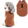 Ranphy Gilet per cani di piccola taglia per ragazze e ragazzi, maglione a tinta unita con anello a D, in morbido pile, caldo abbigliamento invernale autunnale per cuccioli di gatto, marrone, M
