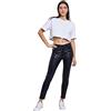 Elara Pantaloni Donna Similpelle Vita Alta Push Up ZA01 Schwarz-34 (XS)