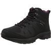 Hi-Tec Raven Mid WP Womens, Stivali da Escursionismo Alti Donna, Nero (Black/Grape Wine 21), 40 EU