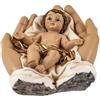 DRW Figura di Gesù Sdraiato su Mani in Resina Dipinto a Mano 9x11x5 cm