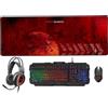 GielleService PACK GAMING MARS 4 in 1 Tastiera Mouse 4000dpi Cuffie con Microfono Mousepad