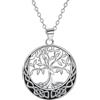 Arrebol Collana Albero della Vita Donna Argento Sterling 925 Coppia Collana Ciondolo Nodo Celtico,Regalo di Natale Originale per Madre Moglie Figlia - Regolabile |45cm+5|