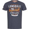 Lonsdale TOBERMORY T-Shirt, Marl Orange/White/Navy, XL Men's