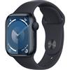 Apple Smartwatch Apple Watch Series 9 GPS 45mm Cassa in alluminio con cinturino sportivo M/L Mezzanotte [MR9A3QC/A]