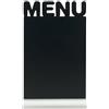 SECURIT - Lavagna Da Tavolo Silhouette Menu - Per Pennarelli A Gesso Liquido - Per Caffè, Ristoranti, Bar - Inserto Rimovibile - Base In Alluminio - 34,2x21x6cm - 1 Pennarello Bianco Incluso