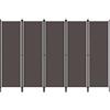 vidaXL Paravento a 5 Pannelli Divisorio Separè Pannello Byobu Pieghevole Schermo Separatore Ambienti Interni Protezione Privacy Antracite 250x180 cm