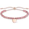 Thomas Sabo Bracciale perline rosa con cuore argento sterling 925 A1985-813-9-L20V
