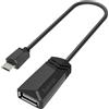 Hama Cavetto Adattatore per Tablet Usb A 2.0 F-Usb Micro B 2.0M Otg 015mt Nero