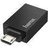 Hama Adattatore per Tablet Usb A 2.0F-Usb Micro B 2.0 M OTG Nero