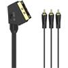 Hama Cavo 3 RCA M Video-Stereo-Scart M In-Out Connettori Dorati 15mt