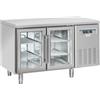COOL HEAD Tavolo refrigerato - N. 2 porte vetro - cm 135 x 72.5 x 85 h