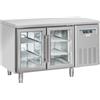 COOL HEAD Tavolo refrigerato - N. 2 porte vetro - cm 135 x 62.5 x 95 h