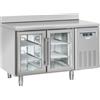 COOL HEAD Tavolo refrigerato - N. 2 porte vetro - Alzatina - cm 135 x 62.5 x 95 h