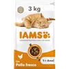 IAMS Cibo secco per gatti da 1-6 anni con pollo fresco, 3 kg | Crocchette per gatti| Alimento con proteine animali di alta qualità | Con Omega-3 e Omega-6 per pelle sana e pelo lucido