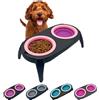 EL ÁTICO PETS Ciotole per Cani Rialzate con Abbeveratoio per Cani Antigoccia. Rialzo per Ciotola Cane (Rosa)