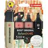 STABILO - Evidenziatore - BOSS ORIGINAL NatureCOLORS | confezione da 4 pezzi, verde fango, siena, umbra, nero