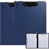 FRETONBA Portablocco A4-2 Pezzi Raccoglitore in Plastica Foldover Clip Boards, Portablocco con Coperchio, Portadocumenti Leggeri per Scuola/Industria/Ufficio (Blu)