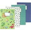 PaPIerDraCHeN 4 quaderni di alta qualità per bambini DIN A4 | a righe e quadretti 32 pagine - motivo dinosauro - per iniziare la scuola per gli studenti delle elementari - set numero 4-16 fogli