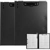 FRETONBA Portablocco A4-2 Pezzi Raccoglitore in Plastica Foldover Clip Boards, Portablocco con Coperchio, Portadocumenti Leggeri per Scuola/Industria/Ufficio (Nero)