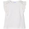 Mayoral T-Shirt Bambina 7 Anni - 122 cm Color Bianco con Alette in Pizzo