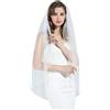 BEAUTELICATE Velo da Sposa Tulle Lungo Nozze Monostrato Addio al Nubilato Accessori Morbido Velo Avorio Bianco