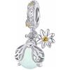 Qings Ciondolo Lucciola Scintillante Charm Donna Argento Sterling 925 Glow-in-the-Dark Firefly Animali Bead Charm Per Bracciali e Collane Regalo Compleanno per Donne e Ragazze