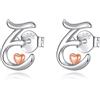 CELESTIA Orecchini con Iniziale Donna Piccoli Orecchini Punto Lucea Argento Sterling 925 Idee Regalo Originali per Amica