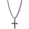 CRBNCNCPT® Catena con ciondolo a croce in fibra di carbonio | Catena nera in acciaio inossidabile | Collana da uomo nobile | Crocifisso in carbonio | Gioielli da uomo | Cross Carbon (Carbon Fiber)