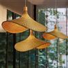 FUMIMID Lampada A Sospensione Bambù Paralume in Vimini Intrecciata Rattan Stile Naturale Creativo Lampadario A Forma Di Cappello E27 Lampadas Per Camera Da Letto Sala Da Pranzo Soggiorno Cucina,30 cm