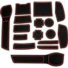 MARCHFA 16 PCS Anti-Polvere Antiscivolo Interno Porta Supporto Tazza Tappetini Compatibile per Qashqai 2019 2020 2021 (rosso)