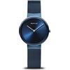 BERING 14531-397 Orologio da polso da donna al quarzo, cassa in acciaio inossidabile blu da 31 mm e quadrante blu, cinturino in maglia milanese, vetro zaffiro, 5 ATM
