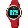 aswan watch Orologio digitale da donna con sveglia, display notturno, luce LED, cronometro, calendario, indicatore orario 12/24 ore, orologio sportivo leggero da donna con cinturino in silicone