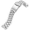 MiLTAT - Cinturino da 20 mm, compatibile con Seiko Mini Turtles srpc35, estremità curva massiccia, argento, L