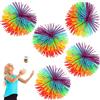 XiXiRan Sensoriali Agitarsi Gommoso Palline, Morbide Arcobaleno Pompon Rimbalzante Stress Palle, Palla Giocattolo in Silicone Colorato,Palla Rimbalzante Mini-Teste di Riccio, Palle Sensoriali Bambini