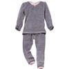 People Wear Organic Pigiama in ciniglia di cotone biologico -col. grigio chiaro a righe