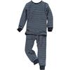 People Wear Organic Pigiama in spugna di cotone biologico -col. righe blu notte