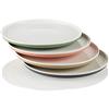COM-FOUR® 4x Piatti - piatti di plastica in colori pastello - piatti multifunzionali riutilizzabili - infrangibili [la selezione varia] (4 pezzi - pastello)