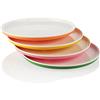 COM-FOUR® 4x Piatti - piatti in plastica dai colori vivaci - piatti multifunzionali riutilizzabili - infrangibili [la selezione varia] (4 pezzi - colorati)