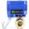 U.S. Solid 1 Valvola a sfera motorizzata Ottone Elettrovalvola, 9-24V AC/DC, 2 fili, ritorno automatico NC