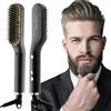 ANLAN Mini Piastra per Capelli e Barba Uomo ANLAN,Spazzola Lisciante Elettrica 30s di Riscaldamento Rapido Ionico,Pettine della Capelli e Barba per Lo Styling Lunga e Corta