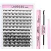 LAUBESS Kit Extension Ciglia 240 Pezzi Finte Ciuffetti Kit Extension Ciglia Fai Da Te With Bond And Seal Lashes Glue, Pinzette, Make Up Kit (Set 20D/40D-0.07D-9-16Mix)