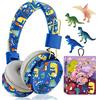 JYPS Cuffie Bluetooth Bambina, Dinosauro Cuffie Bambini Senza Fili, Cuffie Bluetooth Bambini Over Ear, Wireless Cuffie Bambino, Pieghevole Audio Stereo HD Ragazza Cuffie per Musica, con Carte Slot