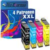 Tito-Express PlatinumSerie® Set 4 cartucce di inchiostro XL con Chip compatibili con Epson te1281-te1284 Epson Stylus S 22 SX 125 SX 130 SX 230