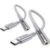 MOSWAG Adattatore jack per cuffie USB C a 3.5mm, adattatore audio USB C a cavo Dongle Aux per Samsung Galaxy S22 S21 S20 Ultra S20 + Nota 20 10 S10 S9 Plus, Pixel 4 3 2 XL, ipad Pro e altro ancora