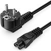 deleyCON 5m Cavo Alimentazione - Spina Tipo F 90° su Presa IEC C5 2,5A - per TV, Monitor, Laptop, Alimentatori - Nero